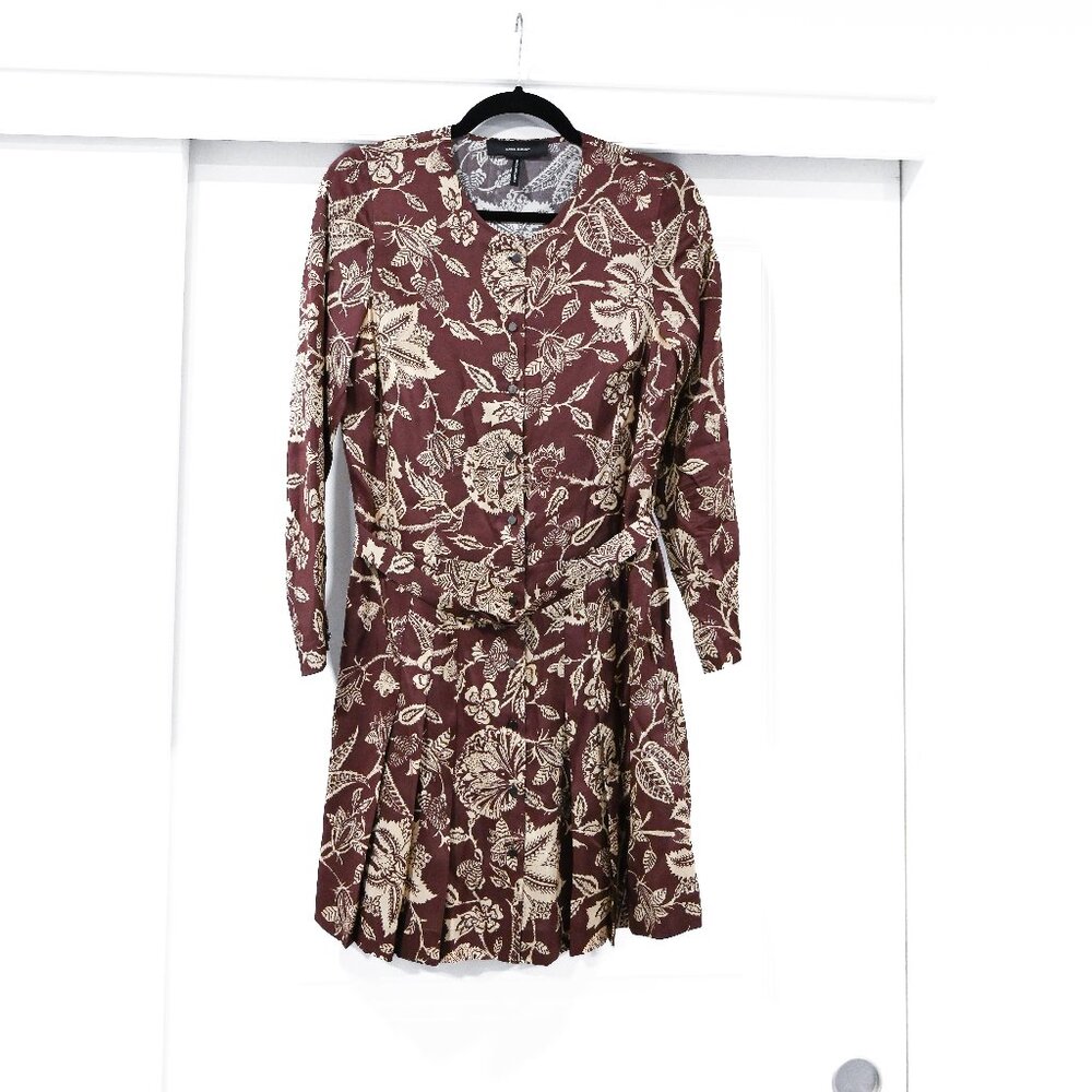Isabel Marant Large 100% Silk Print Tie Waist Dress